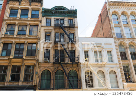 Soho building facades in Manhattan New York City 125478456