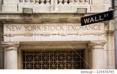 Wall Street St New York Stock Exchange Wall Street St New York Stock Exchange 125478745