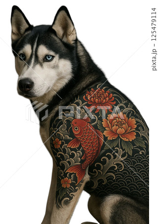 シベリアンハスキーの入れ墨 シベリアンハスキーの入れ墨 125479114
