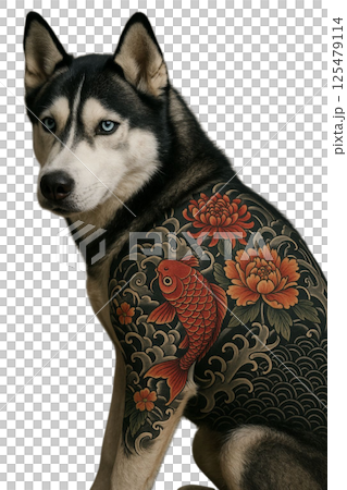 シベリアンハスキーの入れ墨 シベリアンハスキーの入れ墨 125479114