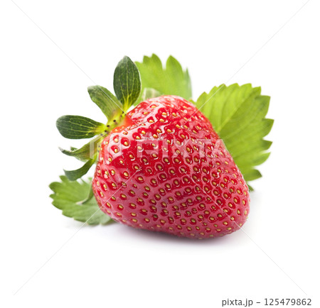 Strawberry berries with leaves  125479862