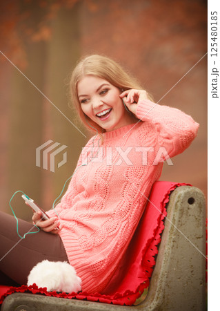 Young woman with cell phone. Young woman with cell phone. 125480185