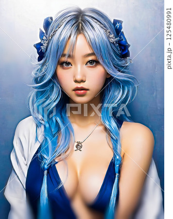 自撮りする若い女性　実況　生配信　インスタ映え　 [AI生成画像] 125480991