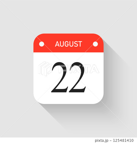 Vector icon page day calendar - 22 August month 125481410