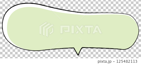 線画手書き風のシンプルな吹き出し とっても横長左が大きいひょうたん形しっぽ真ん中 おしゃれカラー 線画手書き風のシンプルな吹き出し とっても横長左が大きいひょうたん形しっぽ真ん中 おしゃれカラー 125482113