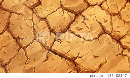Close up of a cracked and broken surface. The cracks are deep and wide, and the surface is rough and uneven Close up of a cracked and broken surface. The cracks are deep and wide, and the surface is rough and uneven 125482347