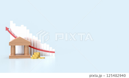 The Bank and coins for earn or Business concept 3d Rendering. 125482940