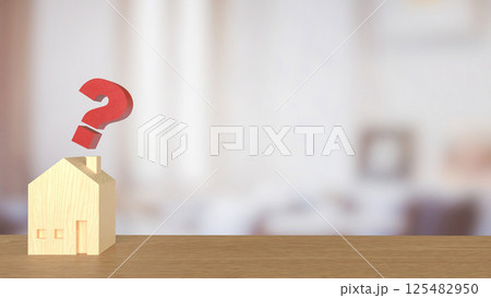 The House and question mark for real estate or property concept 3d rendering. The House and question mark for real estate or property concept 3d rendering. 125482950