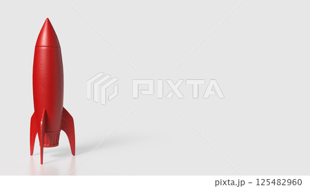 The Red rocket on white Background 3d Rendering.のイラスト素材 [125482960] - PIXTA