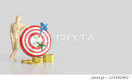 The Blue eye target and gold coins for Business concept 3d rendering. 125482962