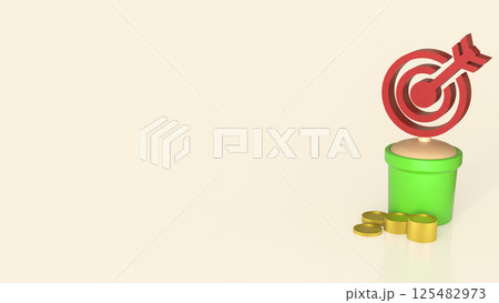 The Red target in green plant for Business concept 3d Rendering. 125482973