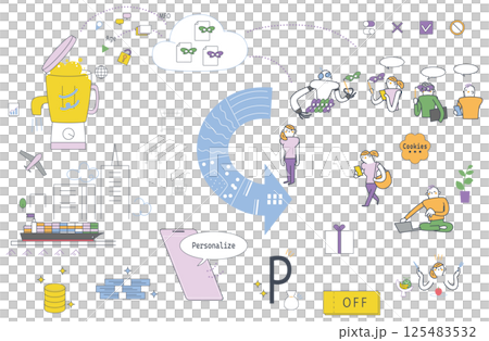 個人情報の収集と利用者への還元のフローをイラスト化 ビジネスにも使えるストックイラスト素材 個人情報の収集と利用者への還元のフローをイラスト化 ビジネスにも使えるストックイラスト素材 125483532