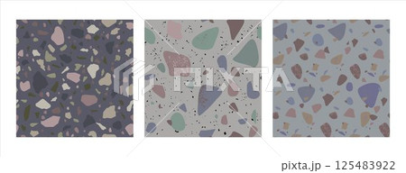 Set of seamless abstract patterns with texture stone in vector Set of seamless abstract patterns with texture stone in vector 125483922