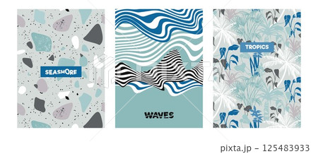 Set of seamless abstract patterns with texture stone in vector Set of seamless abstract patterns with texture stone in vector 125483933