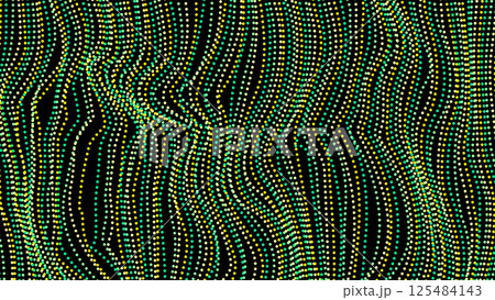 Neon dots abstract background. Green and yellow Dotted wavy backdrop. Vector template for your creative designs. 125484143