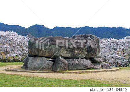 桜が満開の石舞台古墳 125484349