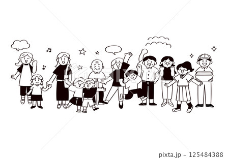 さまざまな人々 全身 さまざまな人々 全身 125484388