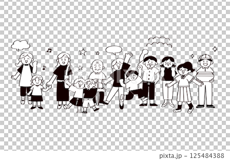 さまざまな人々 全身 さまざまな人々 全身 125484388