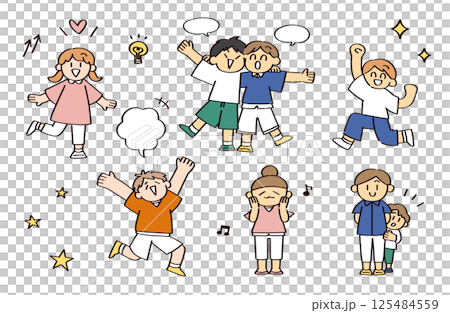 Bright kids illustration set 125484559