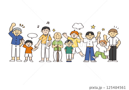 さまざまな男性たち 全身 さまざまな男性たち 全身 125484561