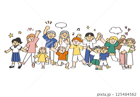 さまざまな人々　全身 125484562