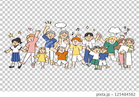 Various people, whole body 125484562