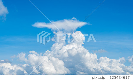 青空に浮かぶ雄大な雲海と積乱雲 青空に浮かぶ雄大な雲海と積乱雲 125484617