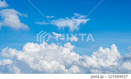 青空に浮かぶ雄大な雲海と積乱雲 青空に浮かぶ雄大な雲海と積乱雲 125484637