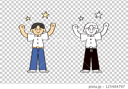 Positive student illustration set 125484797