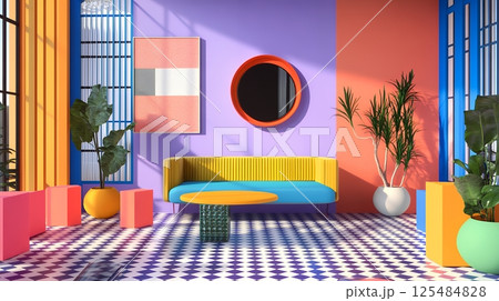 レトロポップな背景素材 125484828