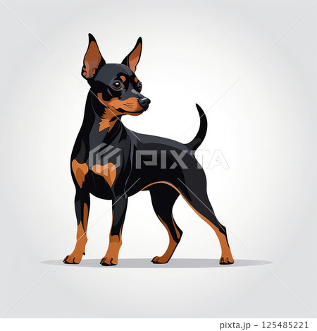 全身が滑らかな短毛に覆われるミニチュアピンシャー 125485221