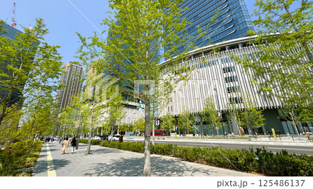 JR大阪駅周辺の風景 新緑が美しい春のグラングリーン大阪 JR大阪駅周辺の風景 新緑が美しい春のグラングリーン大阪 125486137