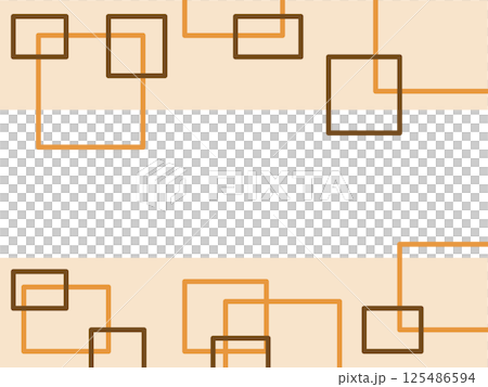 Background of overlapping geometric patterns, rectangular border, orange 125486594