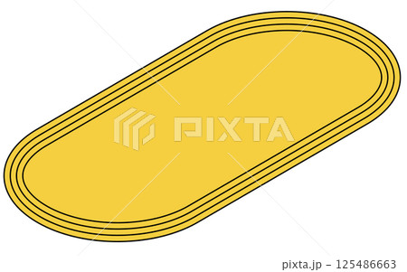 陸上トラック（400メートル）のシンプルな線画のアイソメトリックイラスト 125486663