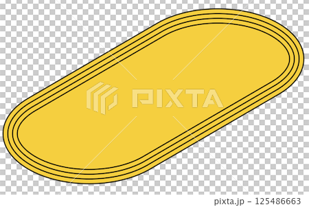 陸上トラック（400メートル）のシンプルな線画のアイソメトリックイラスト 125486663