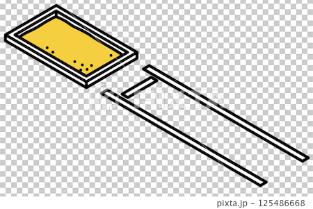 Simple line drawing isometric illustration of long jump 125486668