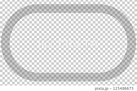 Simple line drawing illustration of a running track (400 meters) 125486673