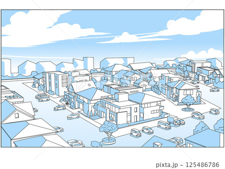 ドローン住宅街 ドローン住宅街 125486786