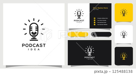 podcast idea logo design template 125488138