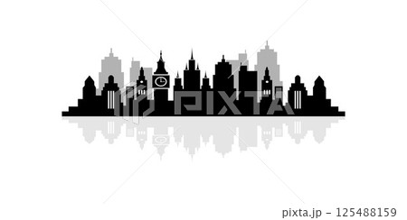 Silhouette skyline illustration Free Vector 125488159