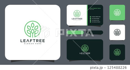 Logos of green leaf ecology nature element vector icon 125488226