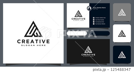 initial letter A logo line style vector design 125488347
