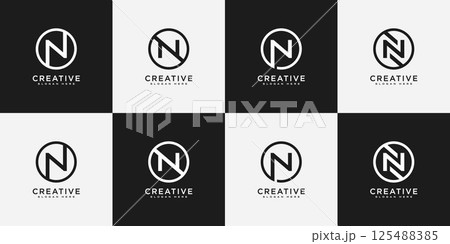 Set of initial letter N abstract logo vector template Set of initial letter N abstract logo vector template 125488385