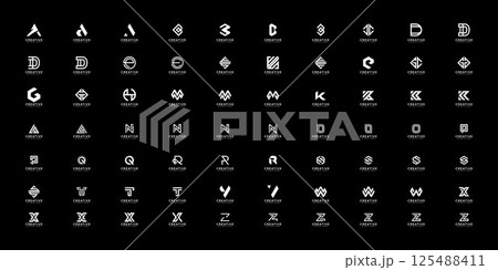 set of initial letter a-z logo vector design 125488411