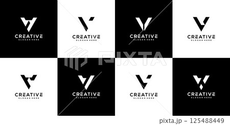Set of initial letter V logo design template. Set of initial letter V logo design template. 125488449