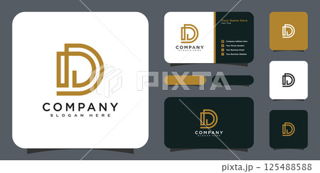 initials letter D logo vector design template and business card 125488588