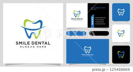 smile dental logo vector design and business card smile dental logo vector design and business card 125488669