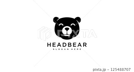 head bear logo vector design 125488707