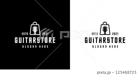 guitar store shop logo design vector guitar store shop logo design vector 125488725