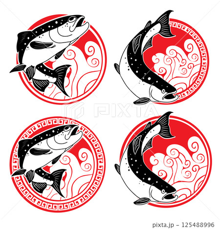 The Salmon fish Logo for sport or food concept. 125488996